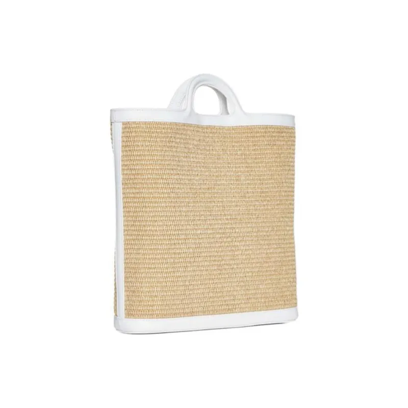 MARNI Tropicalia Logo Embroidered Raffia Tote Bag-1