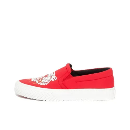 KENZO K-Skate Canvas Shoes Men Low-Top Red