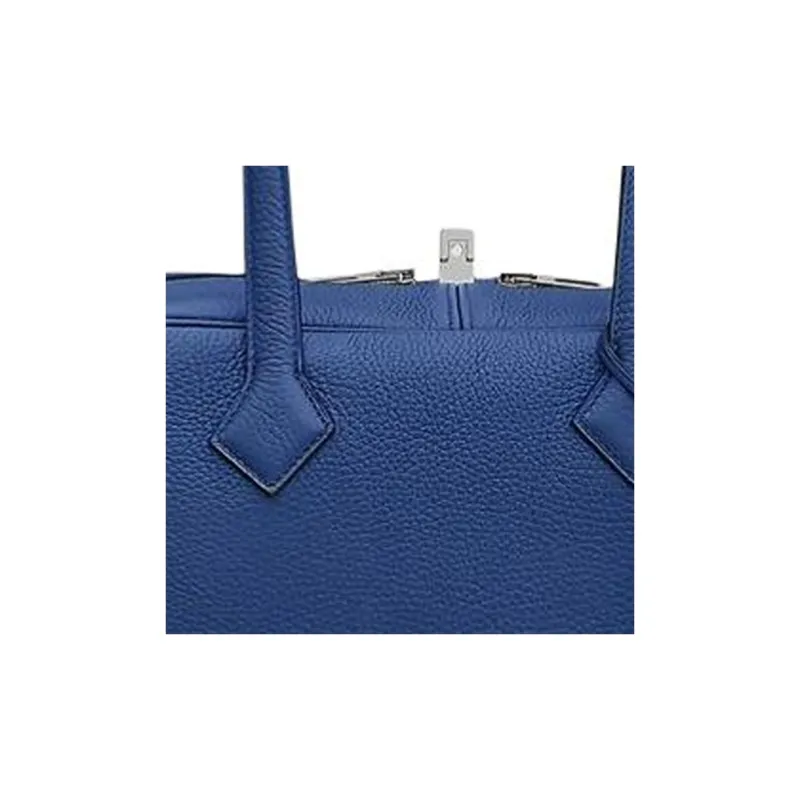 HERMES Taurillon Clemence Leather Handbag Unisex O8 Royal Blue Royal Blue-3