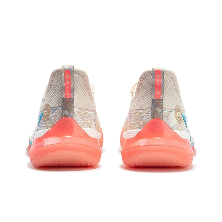 361° BIG3 Future Qi Luo Cushioning Anti Slip Wear Resistant Breathability Low Top Basketball Shoes Men's Dune White-3