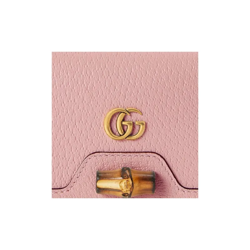 GUCCI Leather Wallets Card Holders Regular Women's Light Pink-6