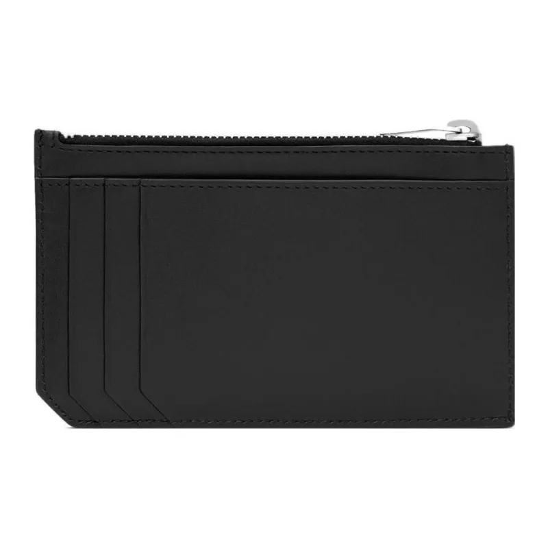 SAINT LAURENT Calfskin Card Holder Tubas Men's Black-1