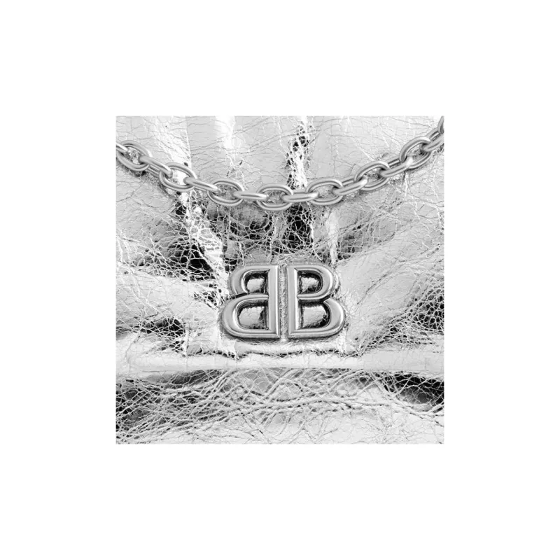 Balenciaga Arena Calfskin Handbag, Shoulder Bag Mini Women's Silver-5