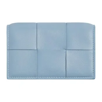 Bottega Veneta Intrecciato Sheepskin Wallet Women's Light Blue