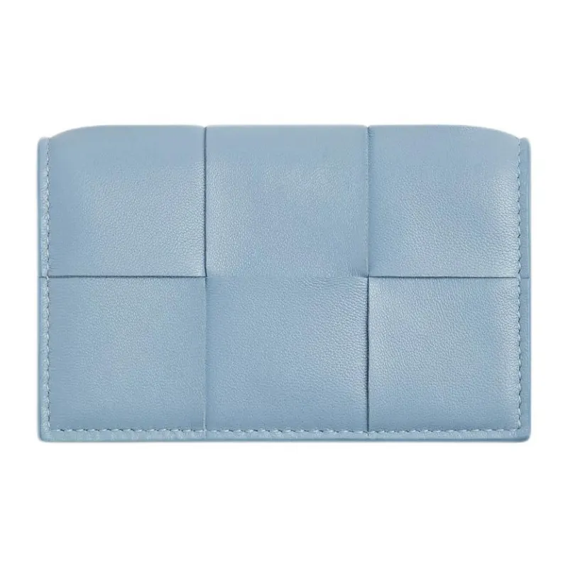 Bottega Veneta Intrecciato Sheepskin Wallet Women's Light Blue-0