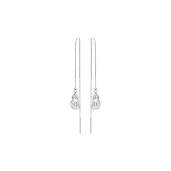 LIANDUO 925 Sterling Silver Drop Earrings Women's Silver Good Luck