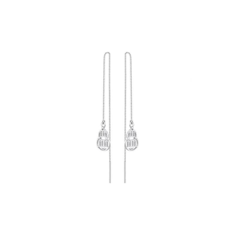 LIANDUO 925 Sterling Silver Drop Earrings Women's Silver Good Luck-0