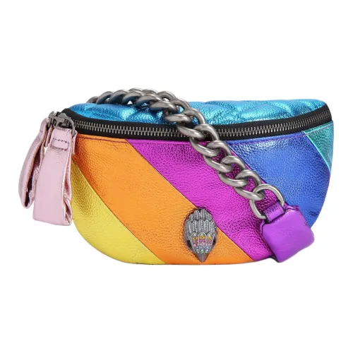 Kurt Geiger London Pebbled Calfskin One Shoulder Crossbody Fanny Pack Small Size Women's Multicolor