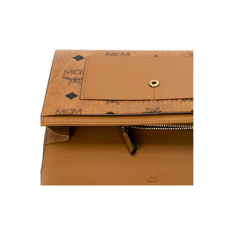 MCM Flap Wallet With Pouch Visetos Cognac/Black-4
