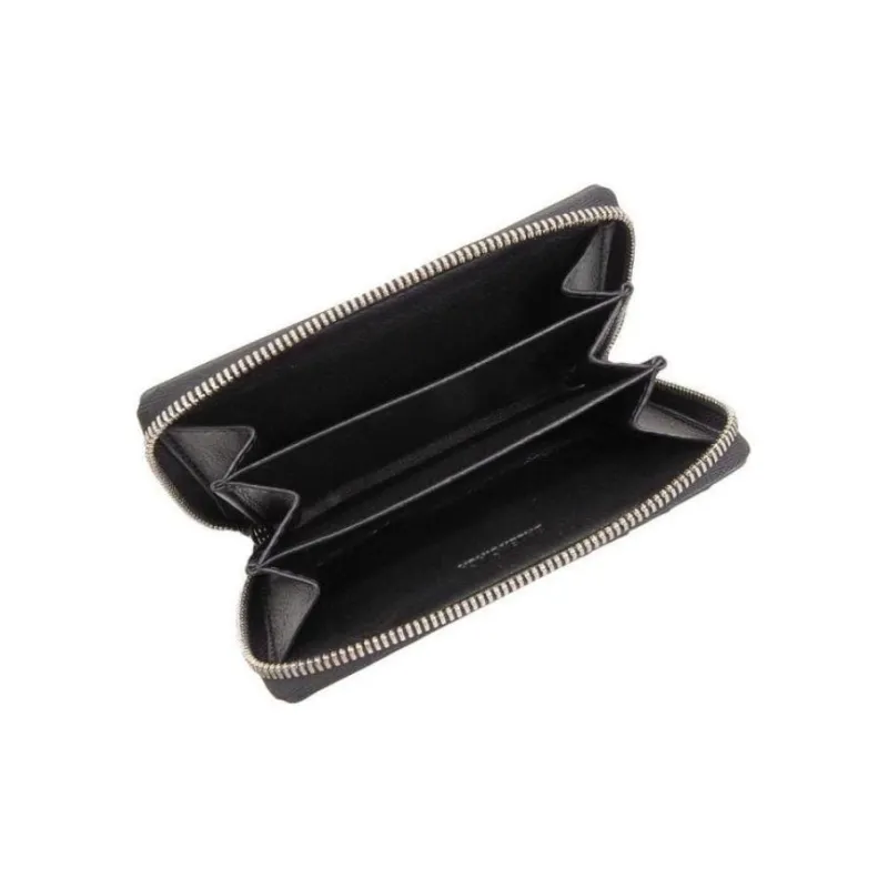 Balenciaga Leather Card Holder, Coin Purse Men's Black-4