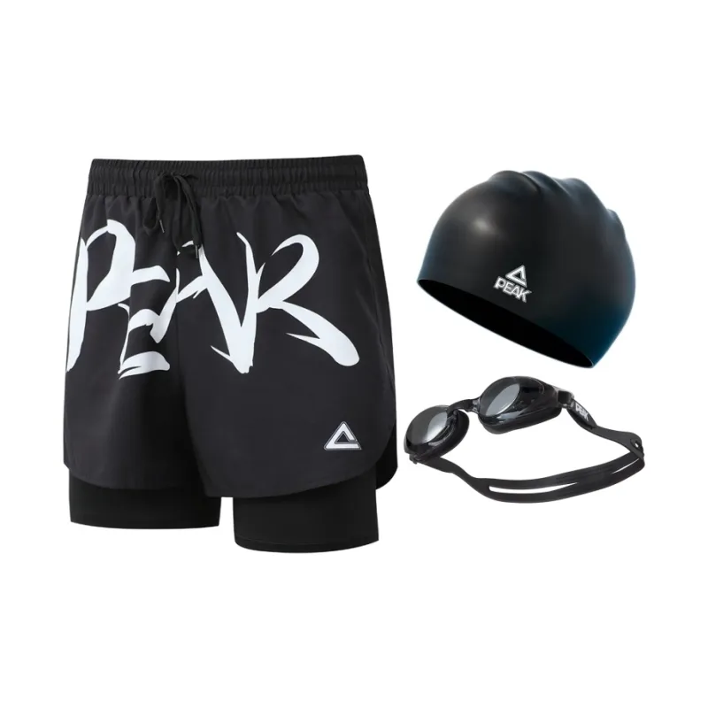 PEAK Swimming Sets Polyester Elastane Beach Hot Spring Men's Black-5