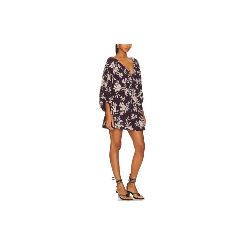 FREE PEOPLE Long-Sleeved Dresses Women's Black Cherry-2