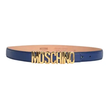 MOSCHINO Calf Leather Logo Belt