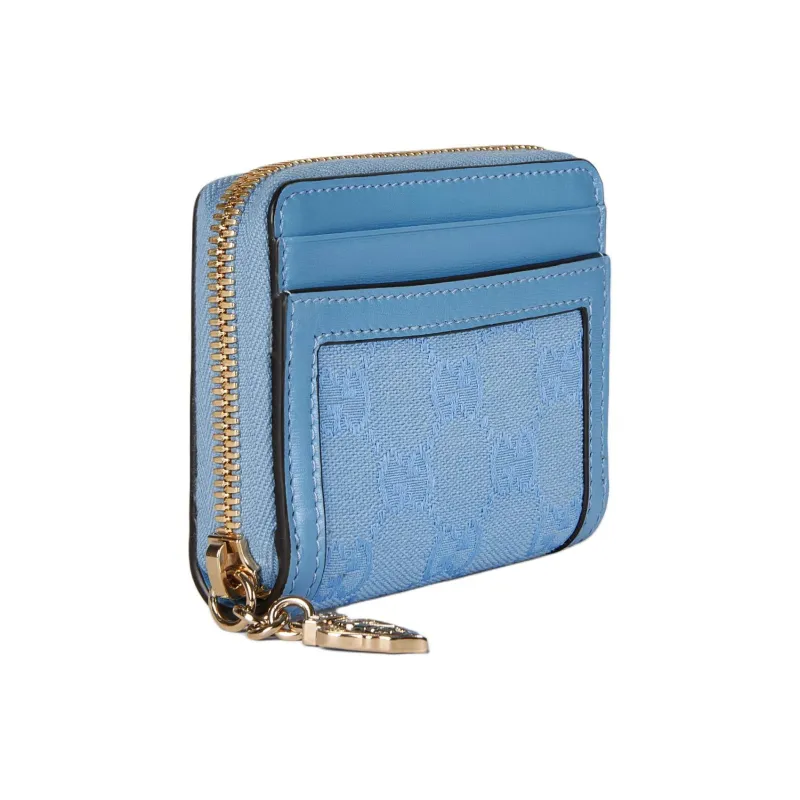 GUCCI Canvas With Leather Wallet Mini Unisex Light Blue-1
