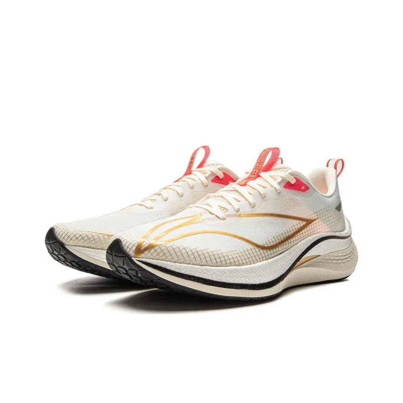 LiNing Red Hare 7 Pro Shock Absorbers With Slip Resistant Features Low Top Running Shoes Men's White Gold-2