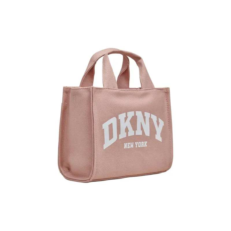 DKNY 100% Cotton Tote Bag Shopping Bag Shoulder Bag Crossbody Bag Handbag Small Size Women's Pink-1