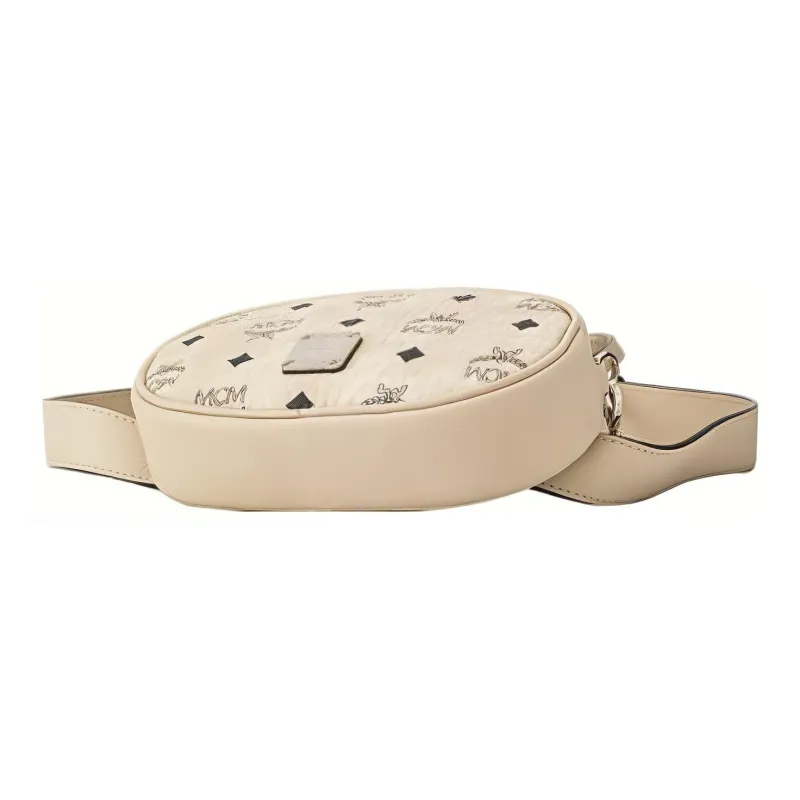 MCM Essential Visetos Origina Leather, Cow Leather Chain Bag, Sling Bag, Fanny Pack Trumpets Women's Beige-2