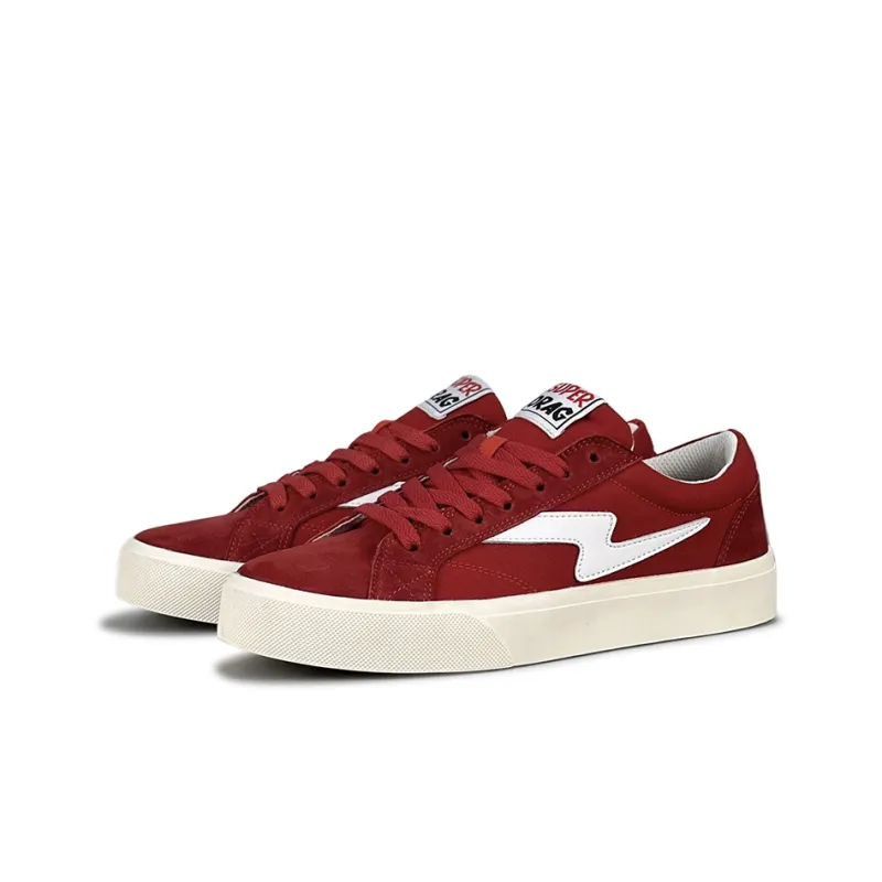 LuzaoT SUPER DRAG Abrasion Resistant Low Top Canvas Shoes Unisex Burgundy-2