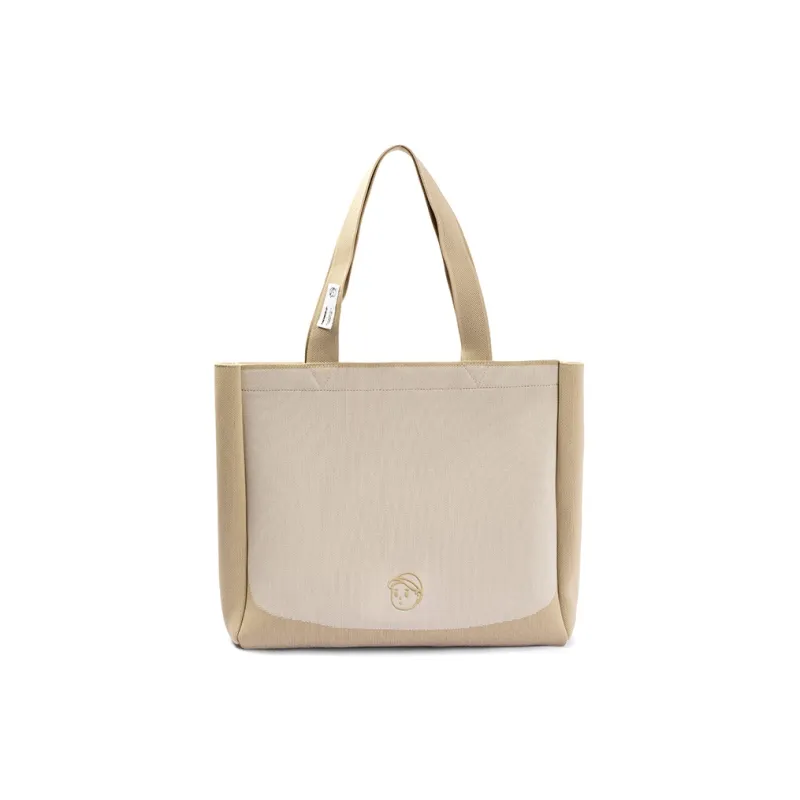 Finerworld Fabric Shoulder Bag Medium Size Unisex Khaki/Gray-3