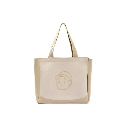 Finerworld Fabric Shoulder Bag Medium Size Unisex Khaki/Gray