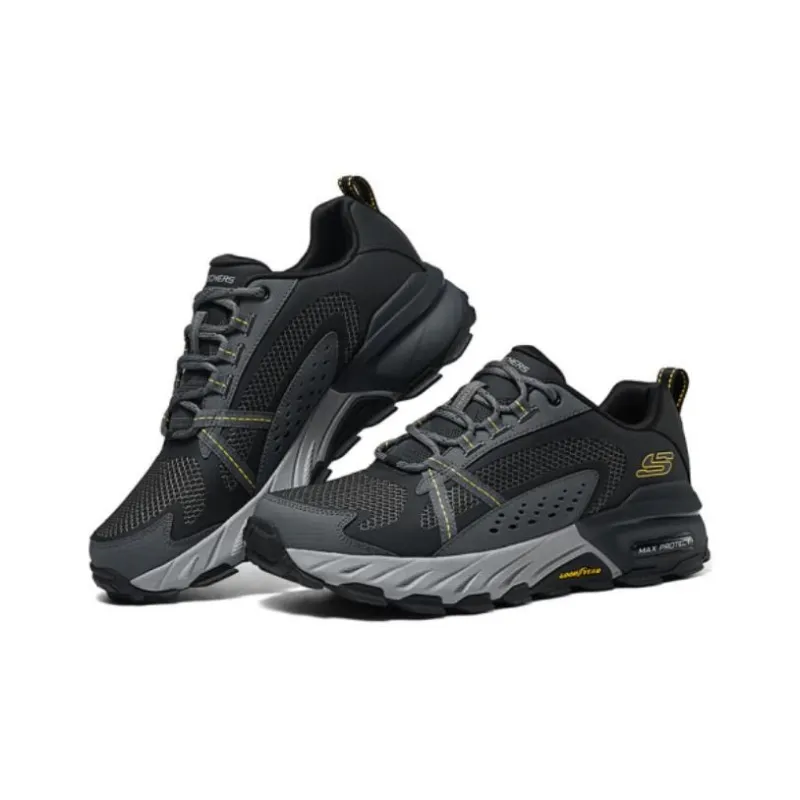 Skechers Max Protect Durable Breathable Low Top Outdoor Shoes Men's Black Gray-3