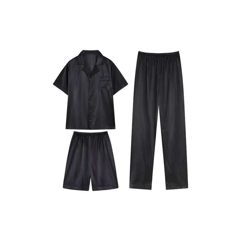 Lan Miao Pajama Set Men's Black-0