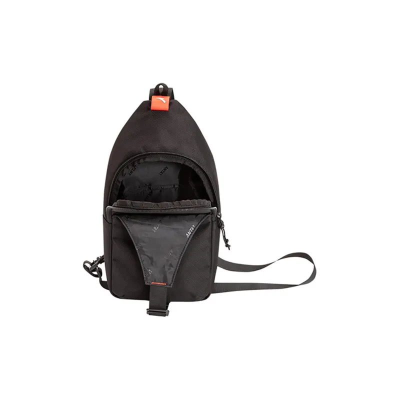 Anta Variety Training Collection Nylon Spell PU Sling Bag Unisex Basic Black-3