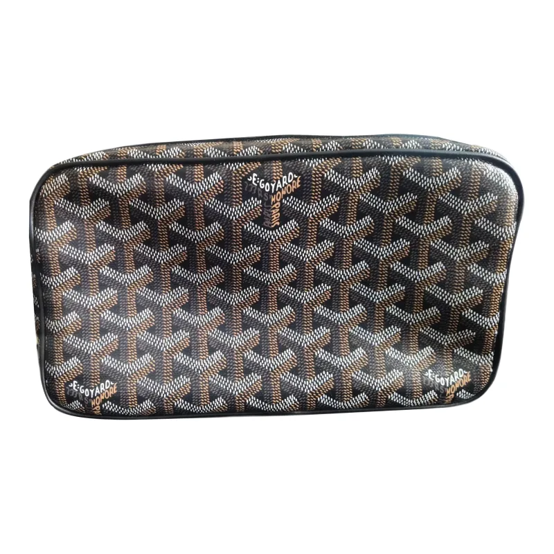 GOYARD Cap Vert Canvas With Leather Shoulder Bag, Crossbody Bag Unisex Black-2