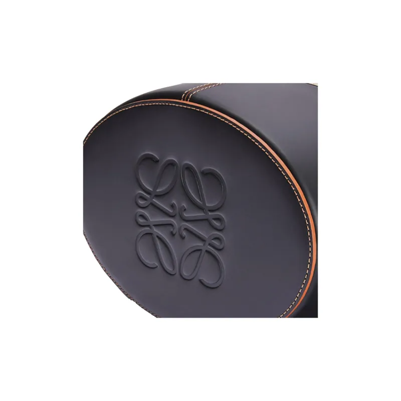 LOEWE BalloonAnagram Linen And Cow Leather Bucket Bag Handbag Crossbody Bag Shoulder Bag Women's Black-4