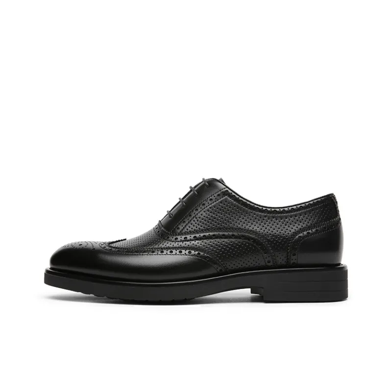 GOLDLION Dress Shoes Men Low Top Black/Brown-0