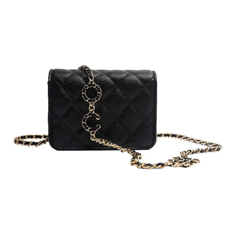CHANEL 21B Fall Grain Embossed Calfskin Shoulder Bag, Crossbody Bag Women's Black-2