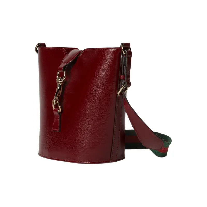 GUCCI Patent Leather Bucket Bags Shoulder Bag Crossbody Bag Mini Women's Burgundy-2