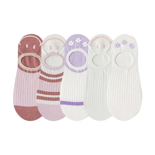 AUGUST No Show Socks Women's 5 Pack Mixed Color