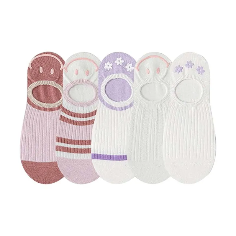AUGUST No Show Socks Women's 5 Pack Mixed Color-0