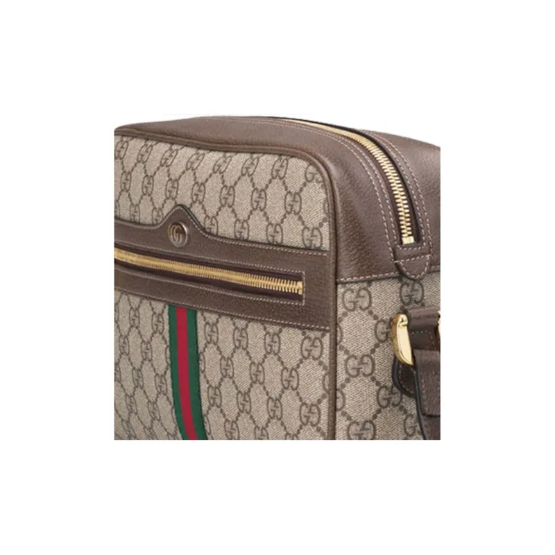 GUCCI Ophidia Canvas With Leather Canvas Bag Camera Bag Shoulder Bag Crossbody Bag Small Size Unisex Ebony/Brown-7