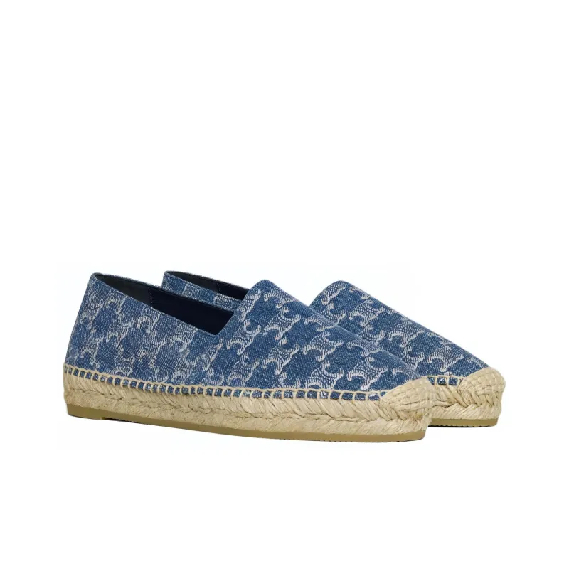 CELINE Triomphe Espadrilles Women's Blue-3