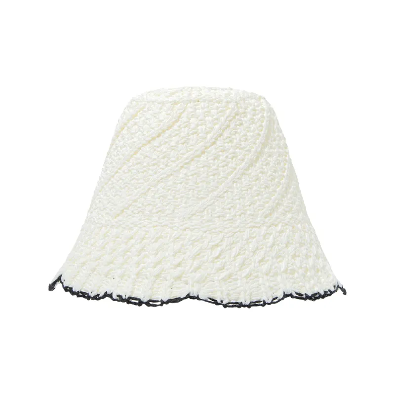 BAIJUAN Straw Woven Polyester Bucket Hats Unisex-6