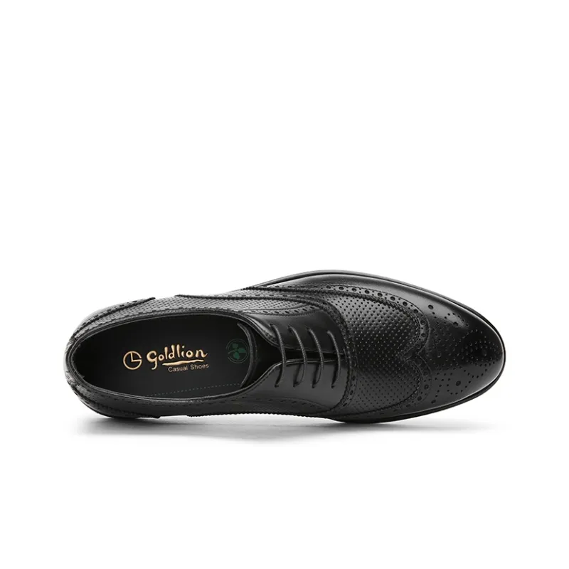GOLDLION Dress Shoes Men Low Top Black/Brown-2
