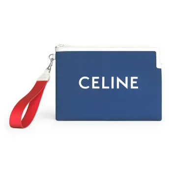 CELINE Polyamide With Cow Leather Clutch Small Size Men's Bright Blue & Red