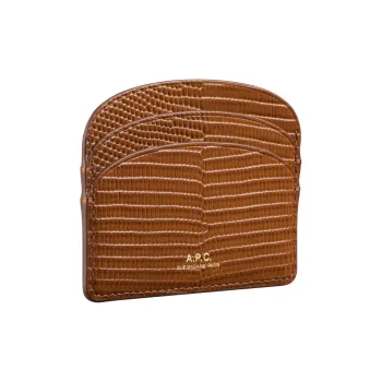 A.P.C Cow Leather Card Holder Women's Brown