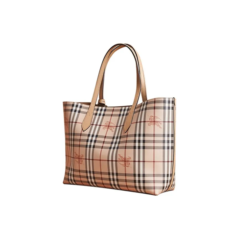 Burberry Coated Canvas With Leather Tote Bag, Shopping Bag, Handbag, Shoulder Bag Women's Yellow-4
