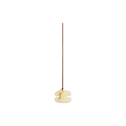 CELINE Triomphe Shearling With Smooth Cow Leather Keychain Bag Accessory Women's Natural & Tan