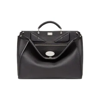 FENDI Peekaboo Calfskin Shoulder Bag, Crossbody Bag, Handbag Regular Men's Black
