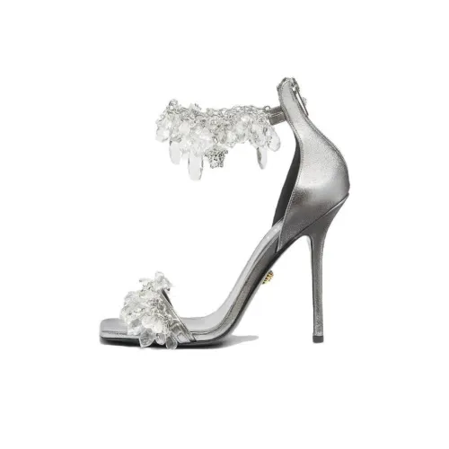 VERSACE High Heels Women's White Silver