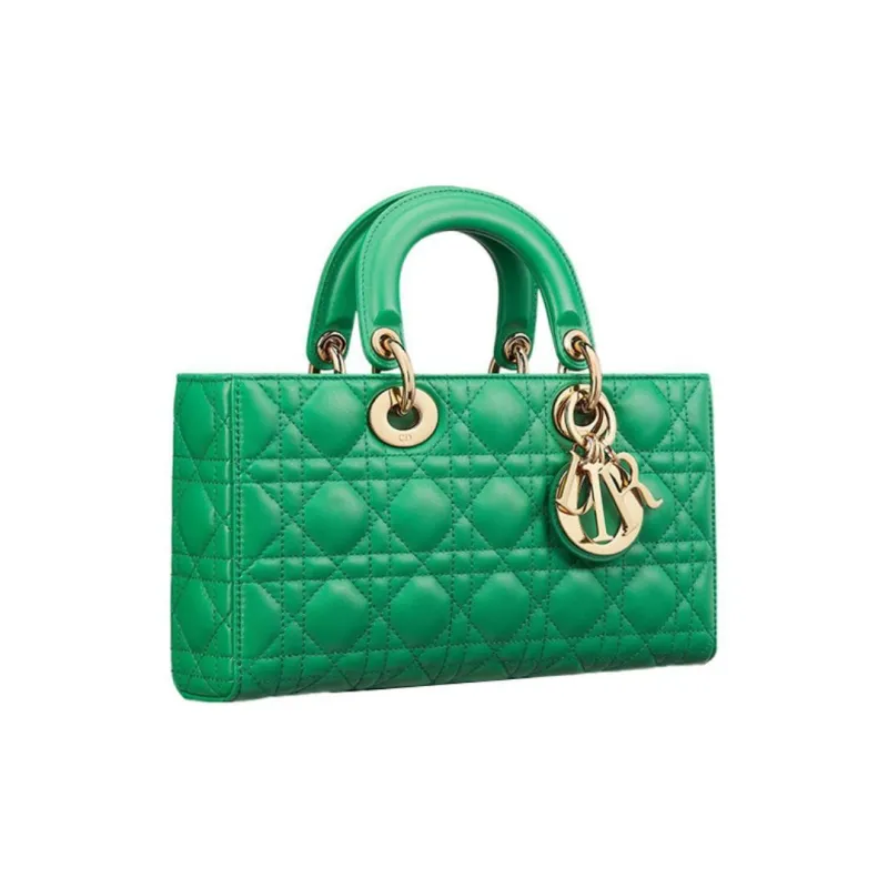 DIOR Lady D-JOY Lambskin Crossbody Handbags Medium Size Women's Moss Green-5
