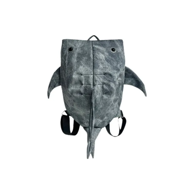 Dusen Kangaroo Denim Backpack Unisex Light Gray/Dark Gray/Blue/Coffee-6