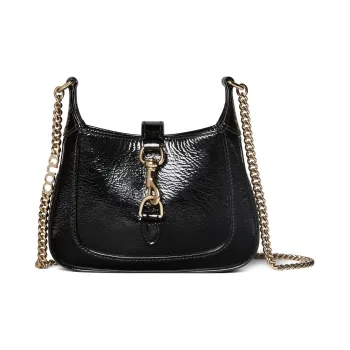 GUCCI Patent Leather Crossbody Bag Shoulder Bag Women's Black