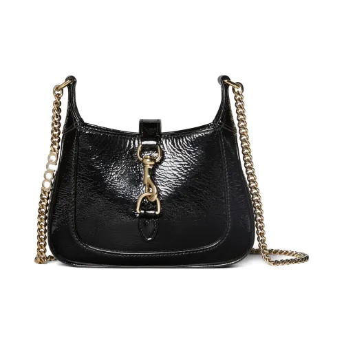 GUCCI Patent Leather Crossbody Bag Shoulder Bag Women's Black