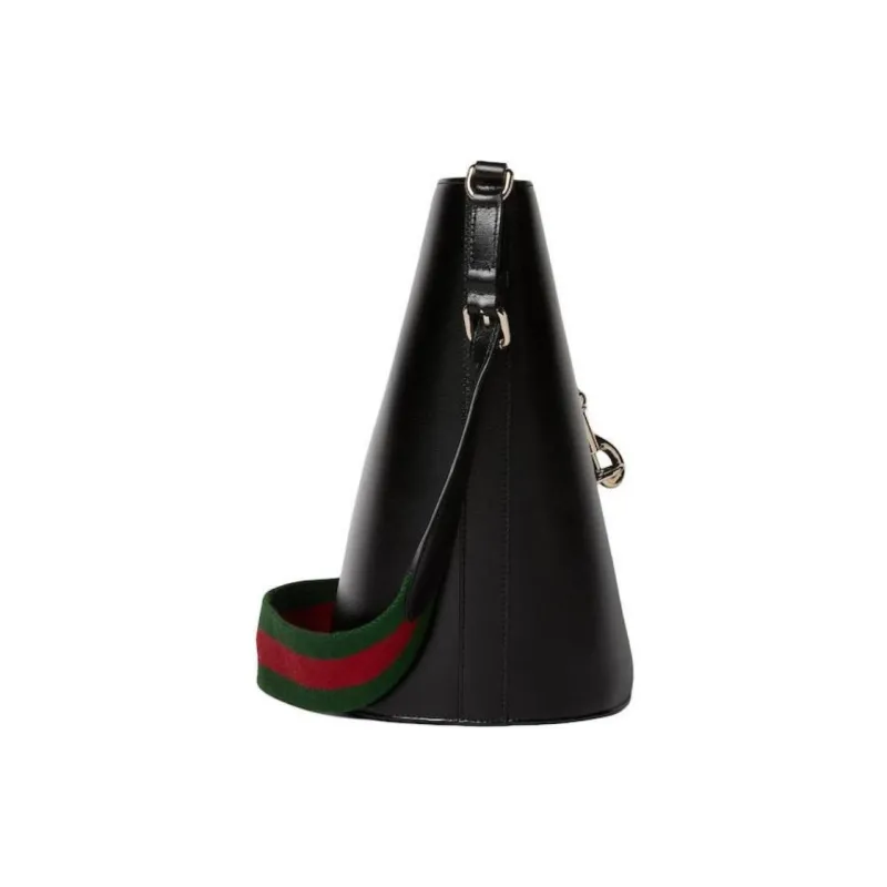 GUCCI Patent Leather Bucket Bags Crossbody Bag Shoulder Bag Women's Black-4