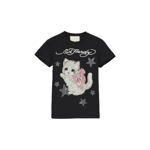 Ed Hardy T-Shirts Women's Black E1ODW115